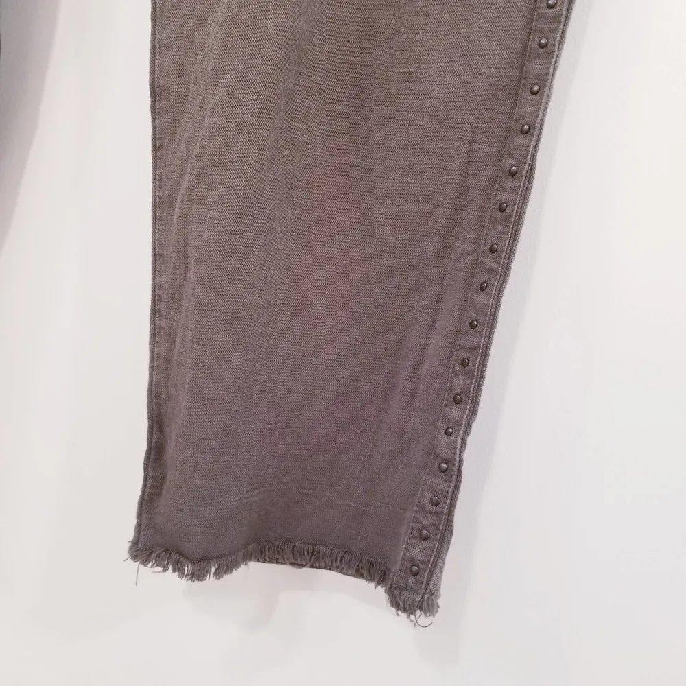 Joie Women Yvonette Crop Pants Studded Raw Hem High Rise - Image 2