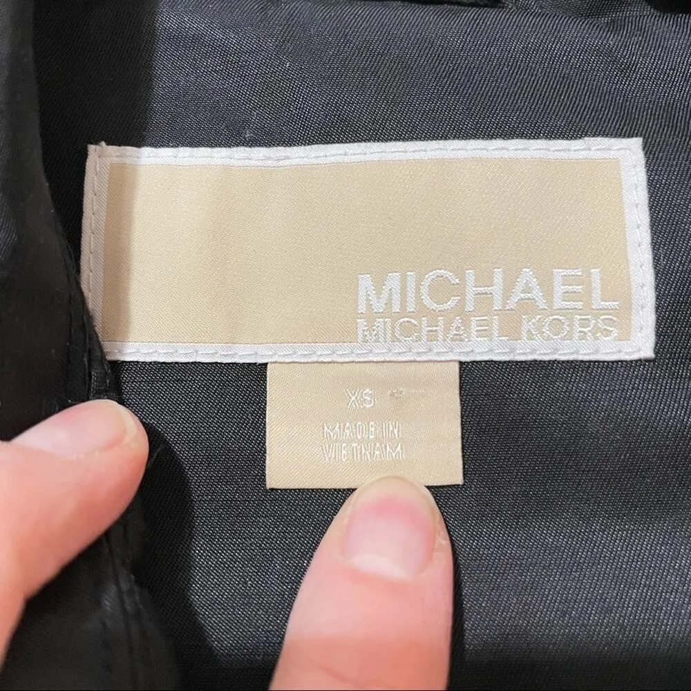 Michael Kors Black Double Breasted Trench Coat Womans XS Lightweight Jacket - Image 4