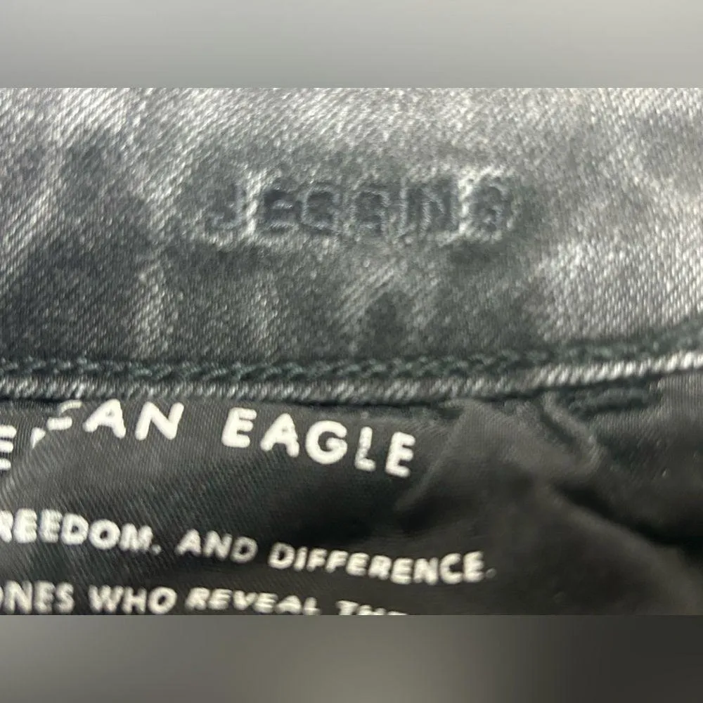 American Eagle Outfitters AE Black Denim Jeggings Stretch Size 10 Regular - Image 10