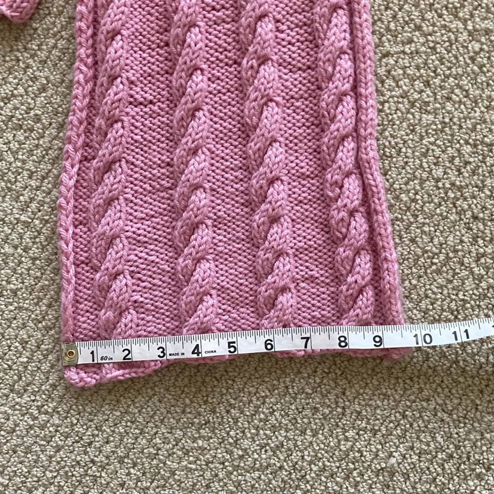 Handmade Knit Scarf Pink Rope Pattern EUC 52.5” x 9.5” - Image 4