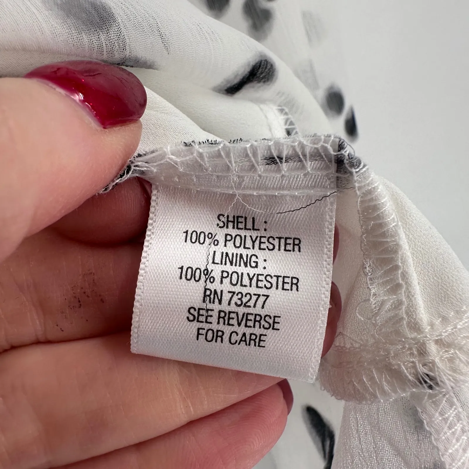 NWT APT 9 Women's L Sheer Overlay Polka Dot Blouse LS Layered Feminine Frilly White Size L - Image 7