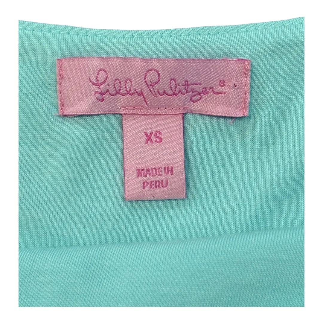 Lilly Pulitzer‎ Lyra Cold Shoulder Ruffle Top Seasalt Blue Women Size XS - Image 8