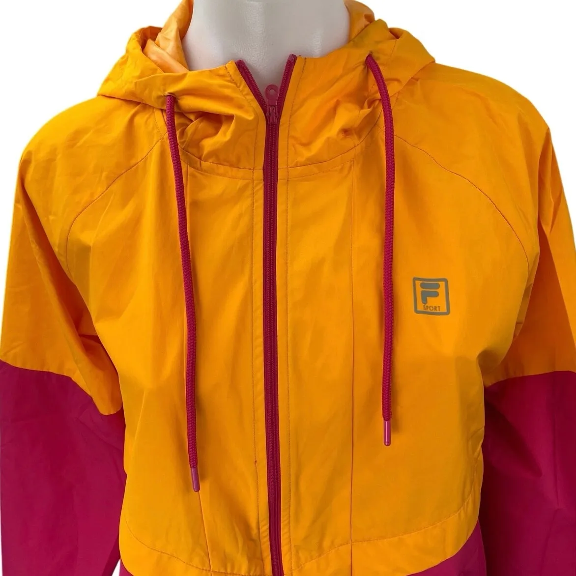 FILA Sport Women's Multicolor Colorblock Hoodie Hooded Windbreaker Jacket Size M - Image 3