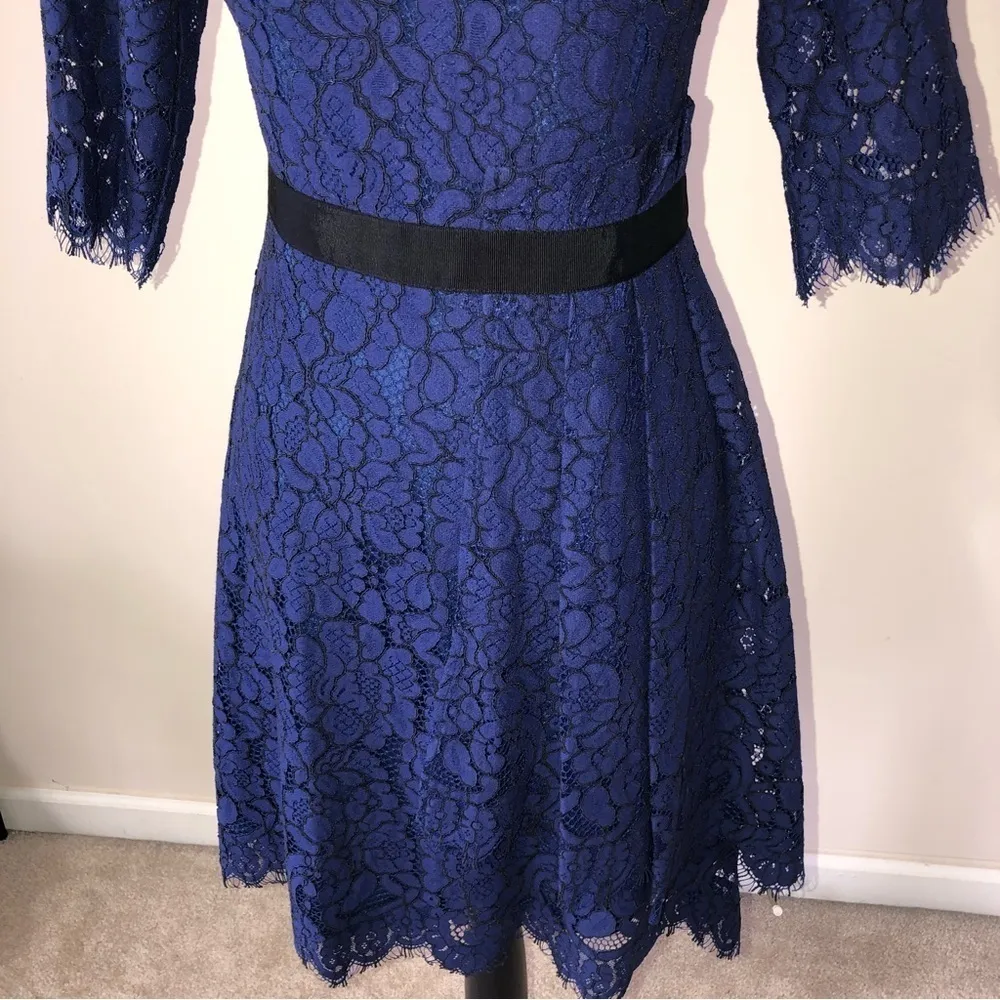 Blue Lace Party Dress Retro Vibes Mid Modern Size undefined - Image 10