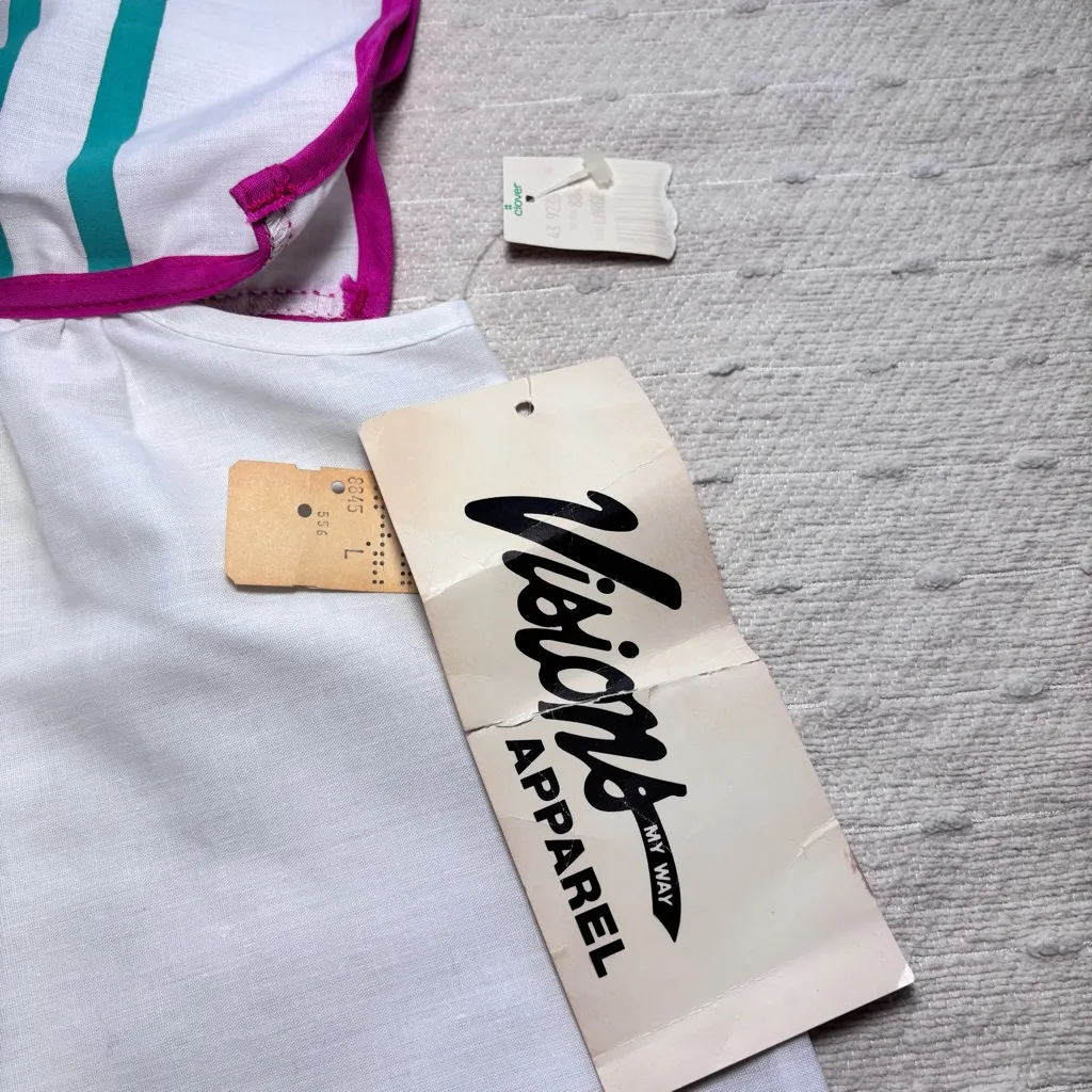 Visions my way apparel Vintage sundress daywear Cotton blend Made in USA Size L‎ White Size L - Image 8