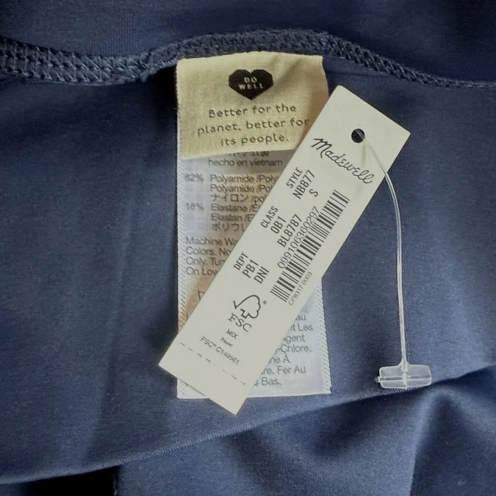 New Madewell Form High Rise Leggings S 4 6 Compression 25" Inseam Workout BLUE - Image 3