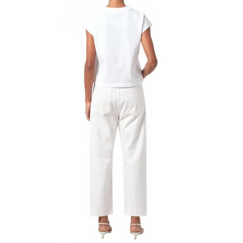 Agolde Women’s 90’s Crop White Straight Leg High Rise Denim Jeans Size 29 - Image 5