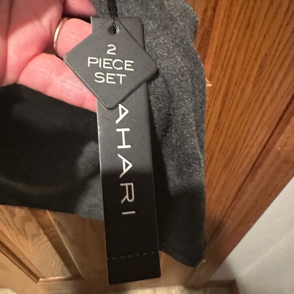 Tahari Sleep Set Cooling Tank Satin Sleep Pants Pajamas Size XL Gray Black New - Image 4