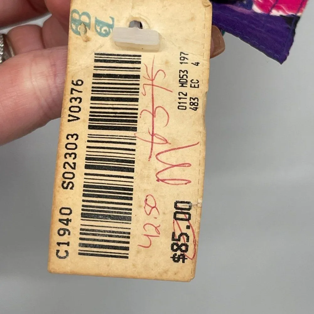 Vintage 80's Leslie Fay 100% Silk Abstract Colorful Retro Print Tunic Blouse - Image 7