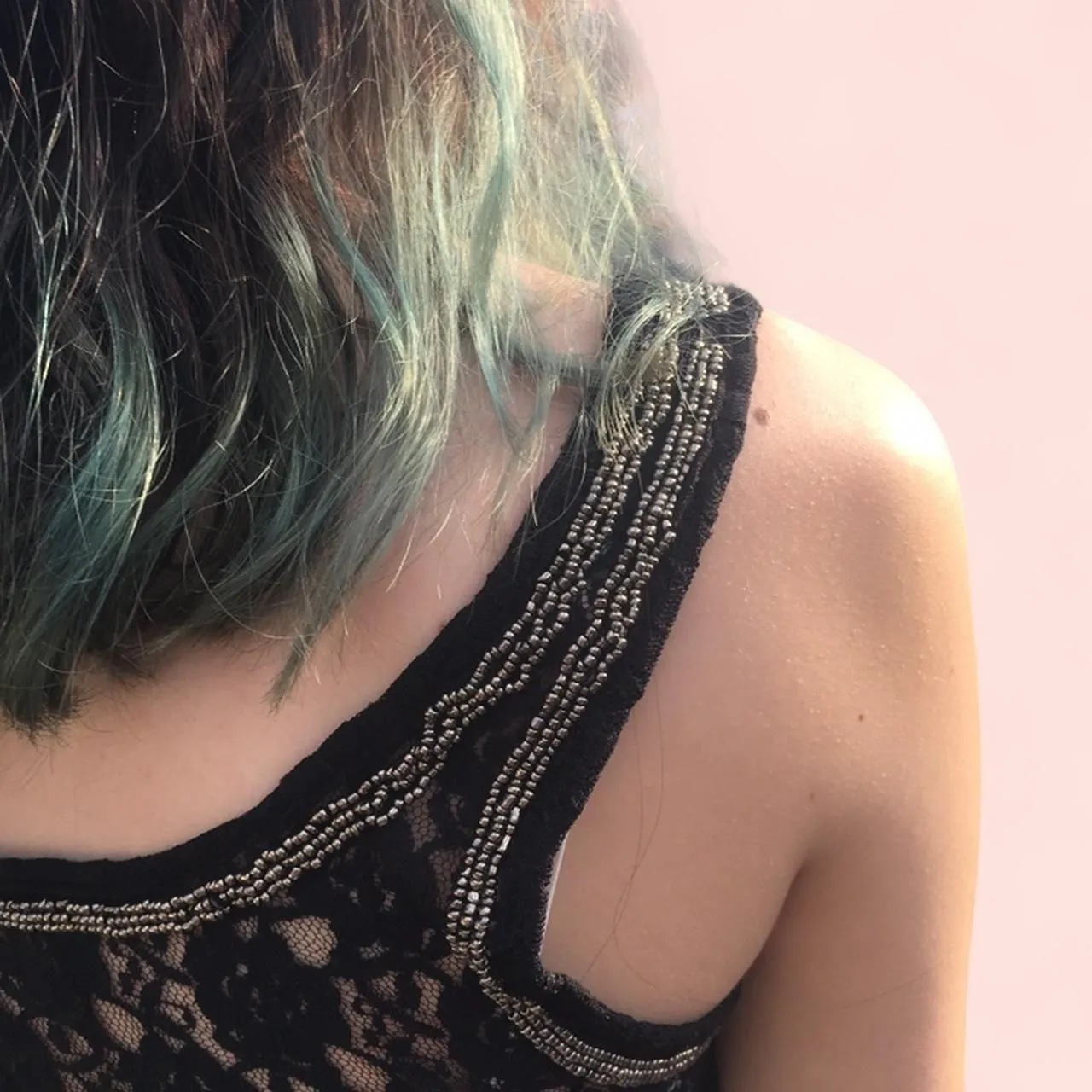 Black Lace Beaded Sequin Top. - Image 4