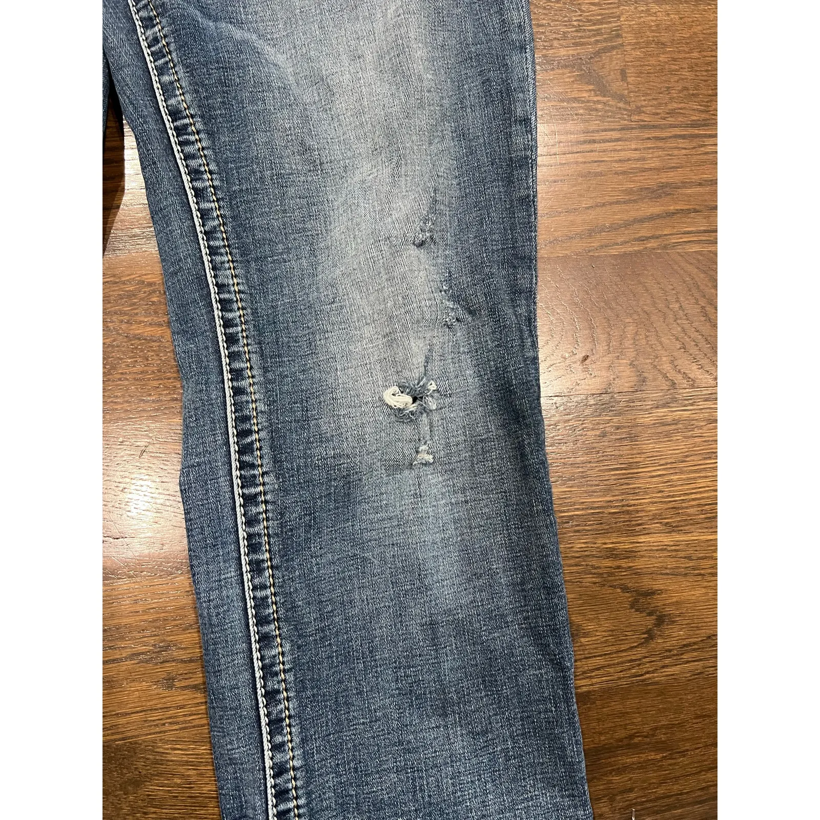 Miss Me Curvy Straight Jeans Size 29L Distressed Blue Denim Inseam 34 Women’s - Image 11