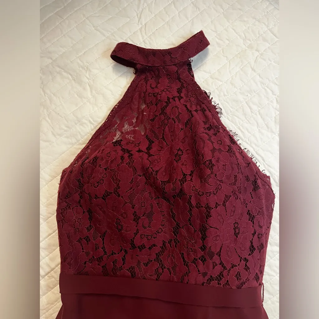 Christina Wu burgundy lace and chiffon formal dress nwot - Image 7