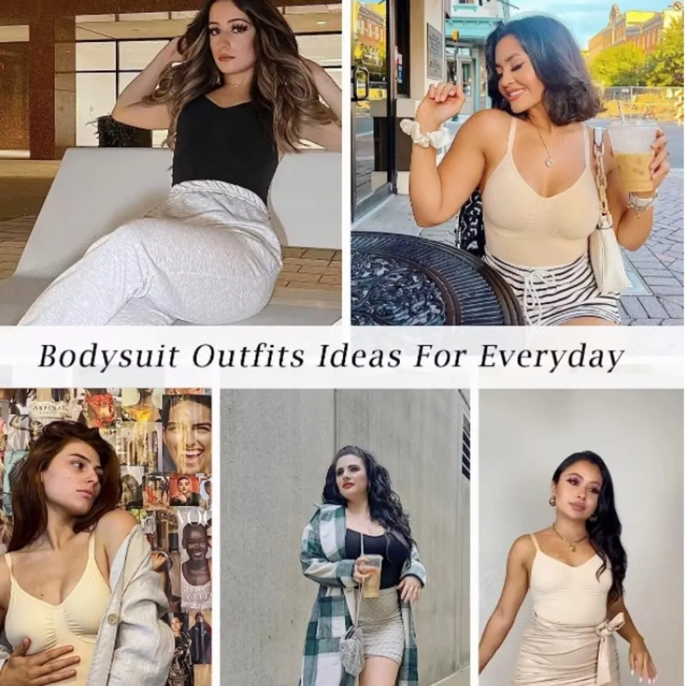 SHAPERX Bodysuit Beige Seamless Snatched Waist Control L/XL NWT nude viral Size L - Image 6