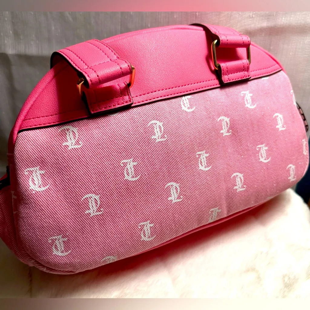 NEW Juicy Couture Glitter Pink White Bowler Bag - Image 5