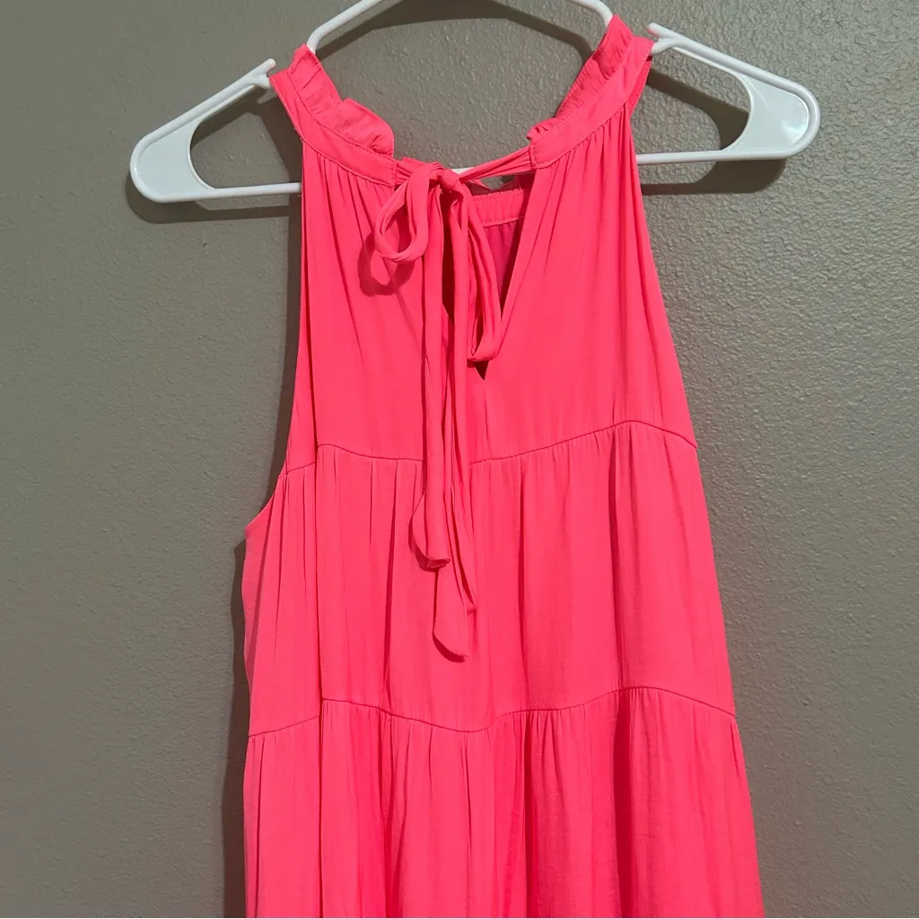Skies Are Blue hot pink tiered halter dress women’s size medium - Image 5