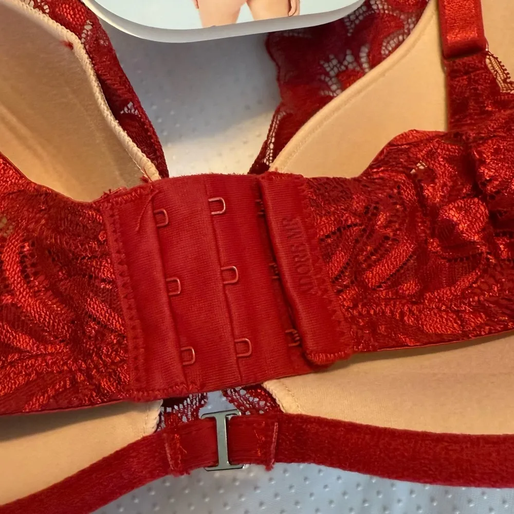 NEW Adored by Adore Me Layla Push Up Bra Red Lace 40DD Underwire - Image 8