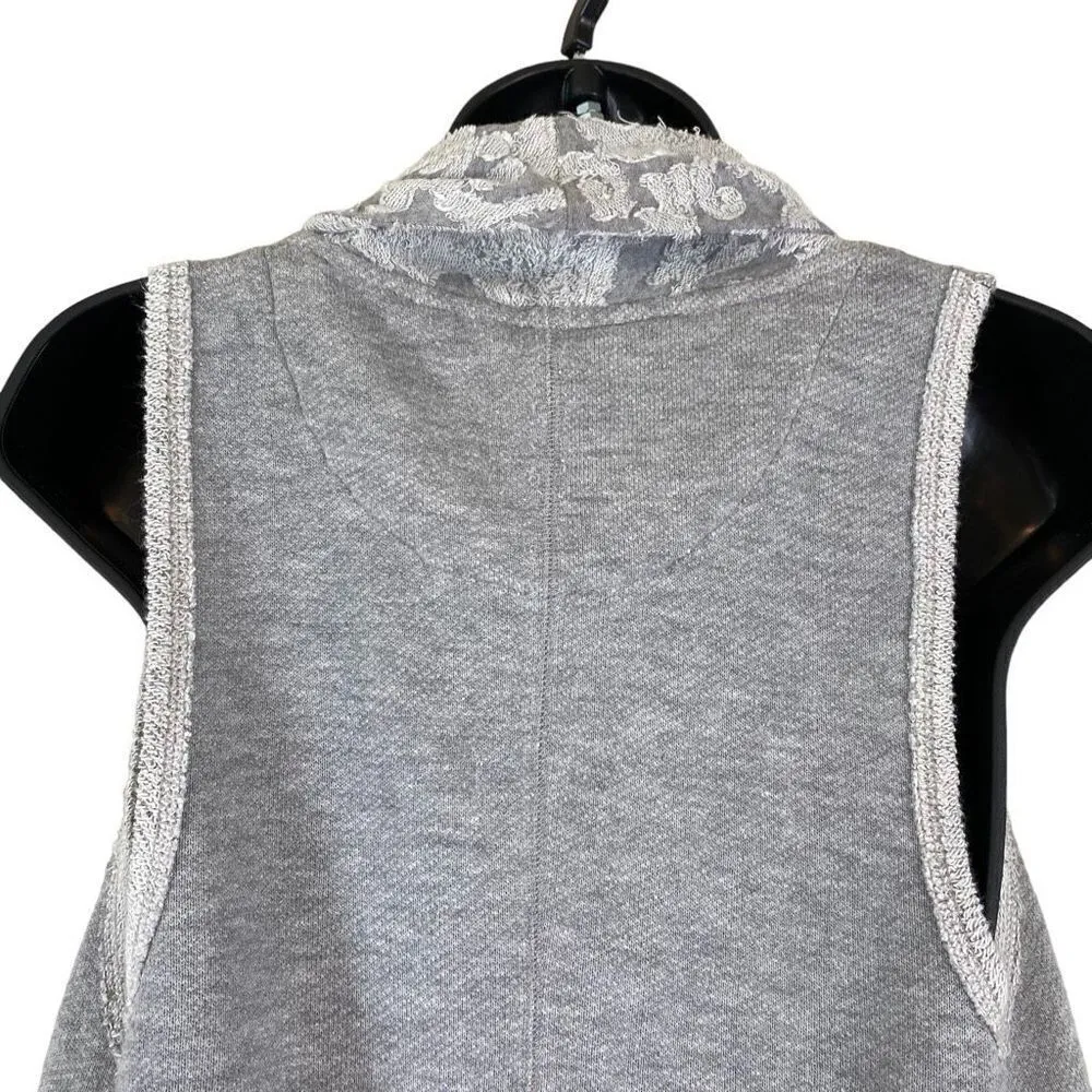 Anthropologie Saturday Sunday Terry Jaquard Sleeveless Wrap Style Cardigan Sweat - Image 6