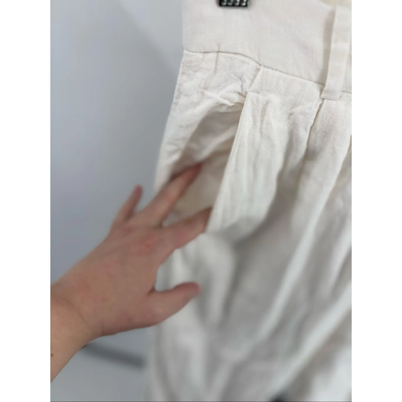 ABERCROMBIE & FITCH Women's Tailored Linen Blend Pants White Size 30/10R - Image 5