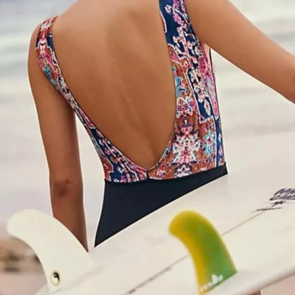 NWOT Free People Seea Black and White Swimsuit with Colorful Accents Pink Size XS - Image 5