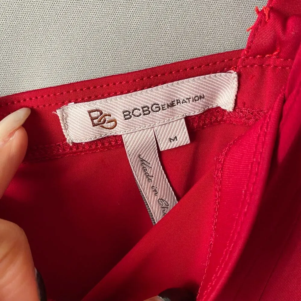 BCBG generation sz‎ M one shoulder red mini party dress - Image 4