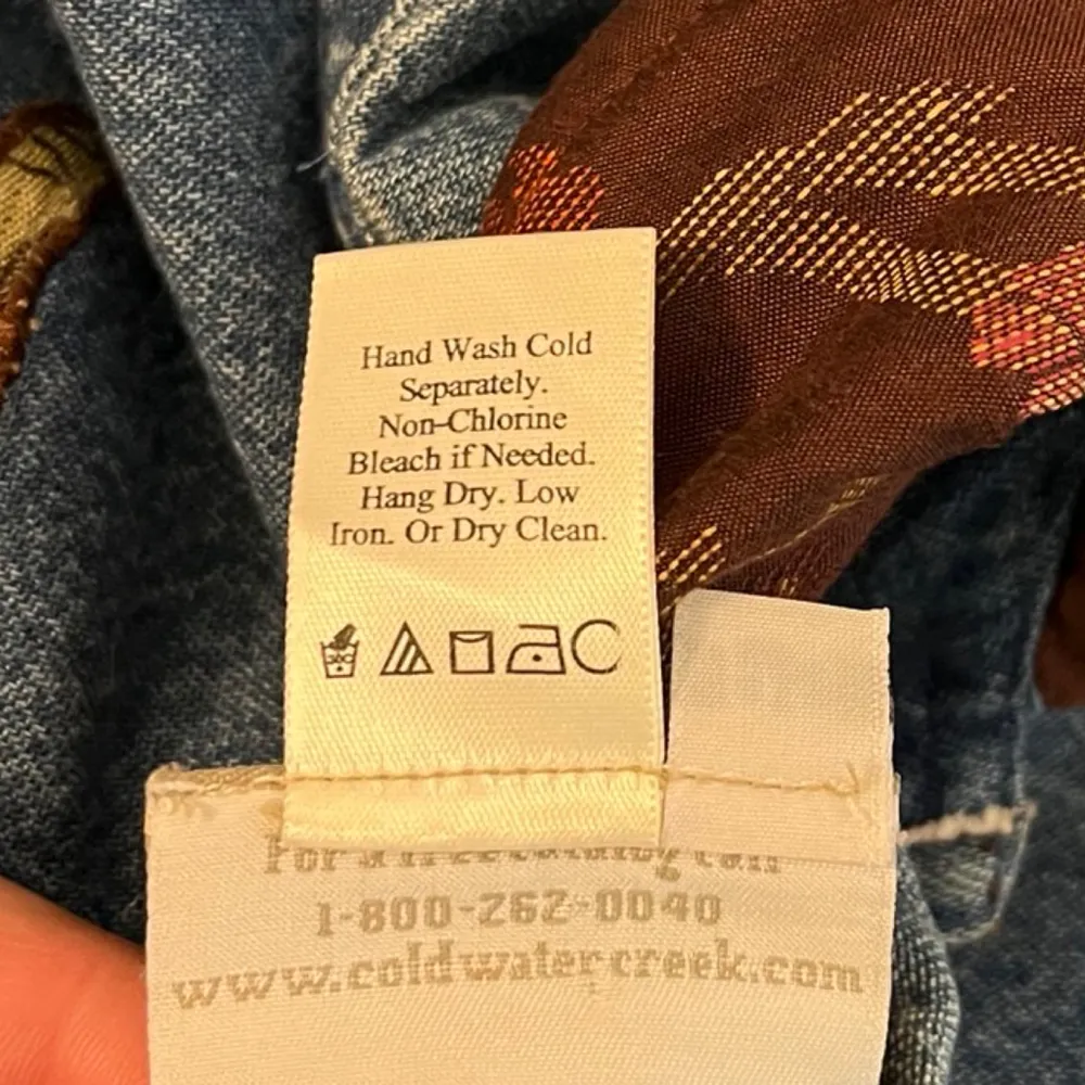 Vtg 90s Coldwater Creek Embroidered Horses Lightweight Denim Shacket Shirt S/M - Image 6