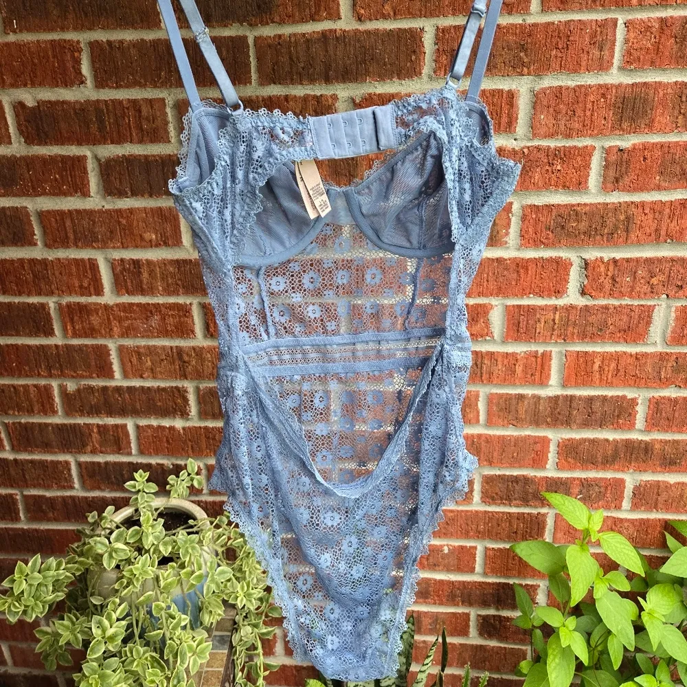 Victoria’s Secret lace blue bodysuit L - Image 4