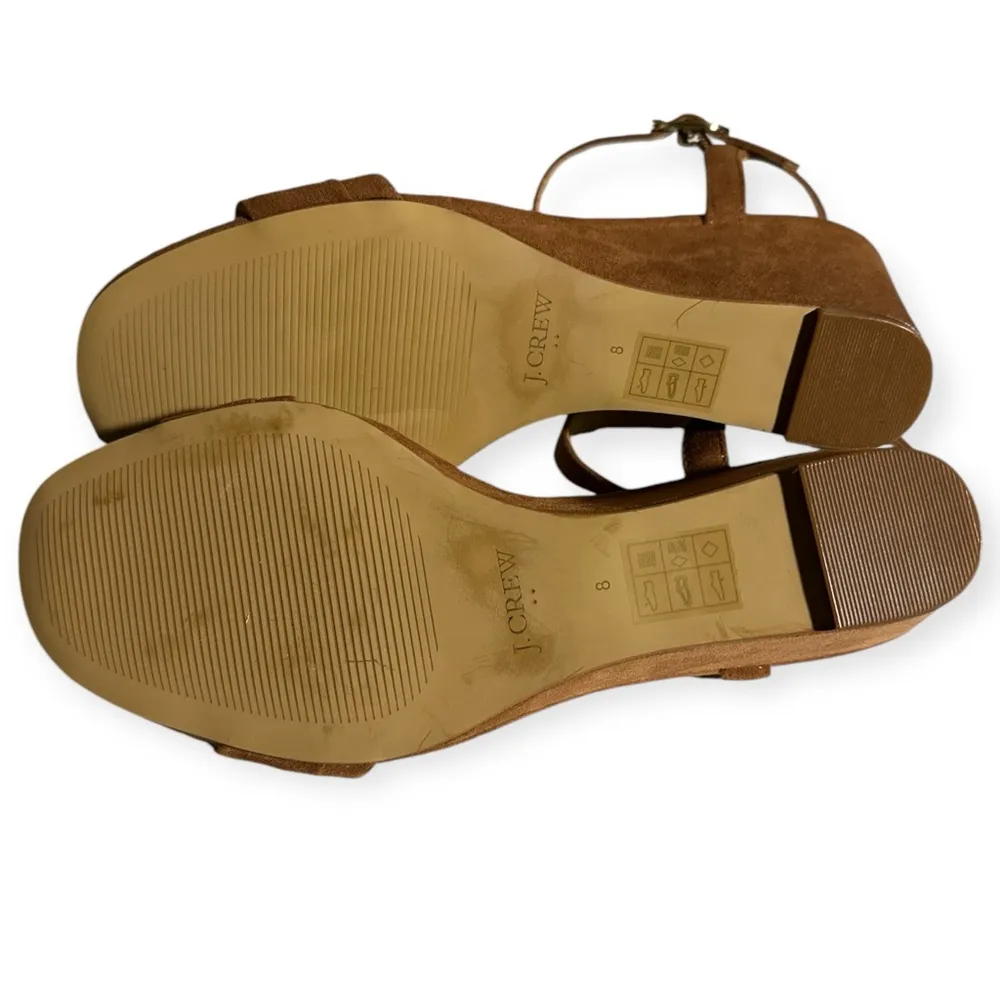 JCrew women’s cedar wood color suede wedge sandals size 8 - Image 4