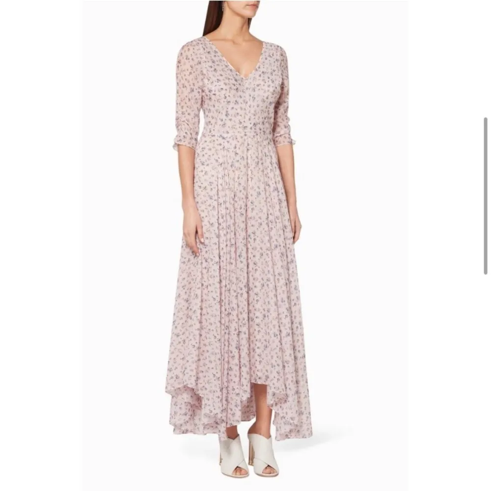 LoveShackFancy‎ Larissa Floral Print Cotton Silk Blend Maxi Dress Size 8 Jardin - Image 8