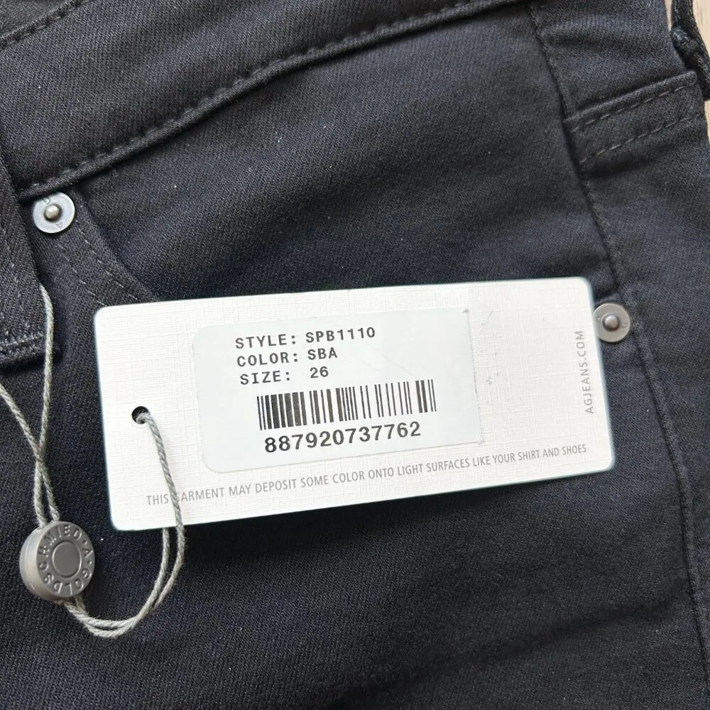 AG Adriano Goldschmied The Stilt Cigarette Leg Legging Ankle in Super Black NWT - Image 8