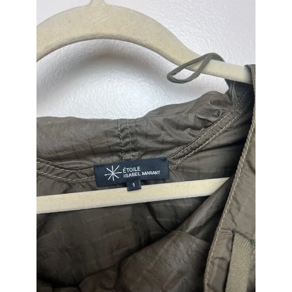 Etoile Isabel Marant Dark Green Windbreaker Hoodie Sz. 1 (US S) - Image 6