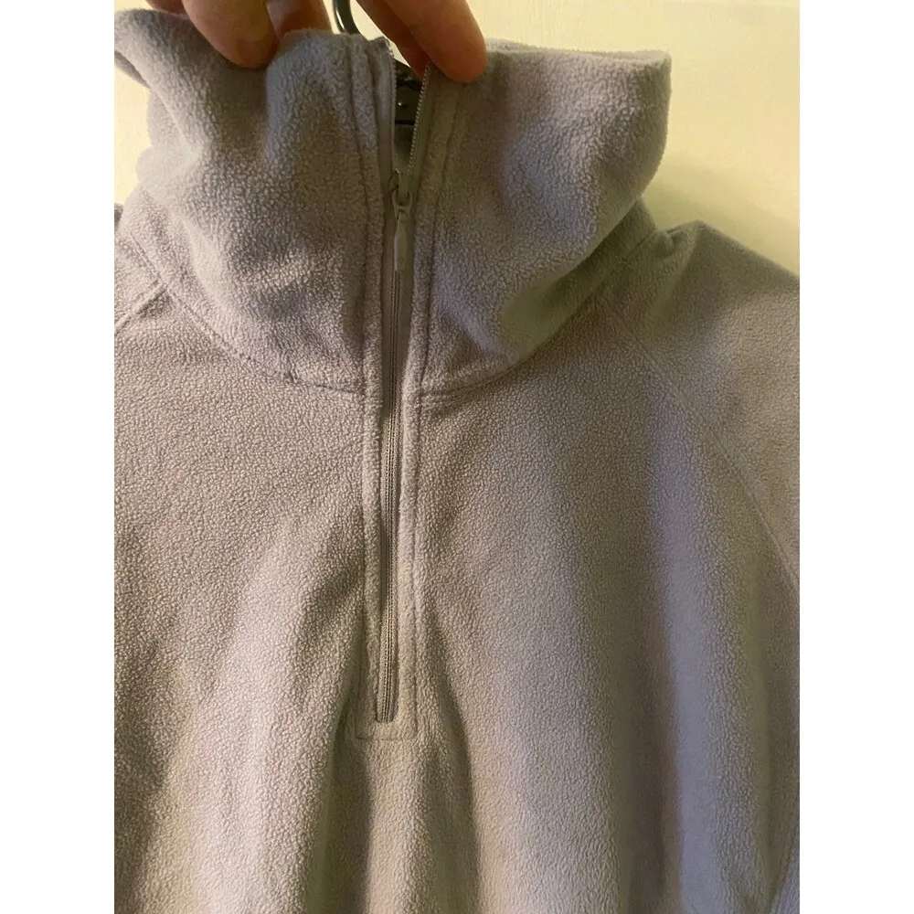 Womens Columbia grey soft fleece half zip hoodie size Large - Image 4