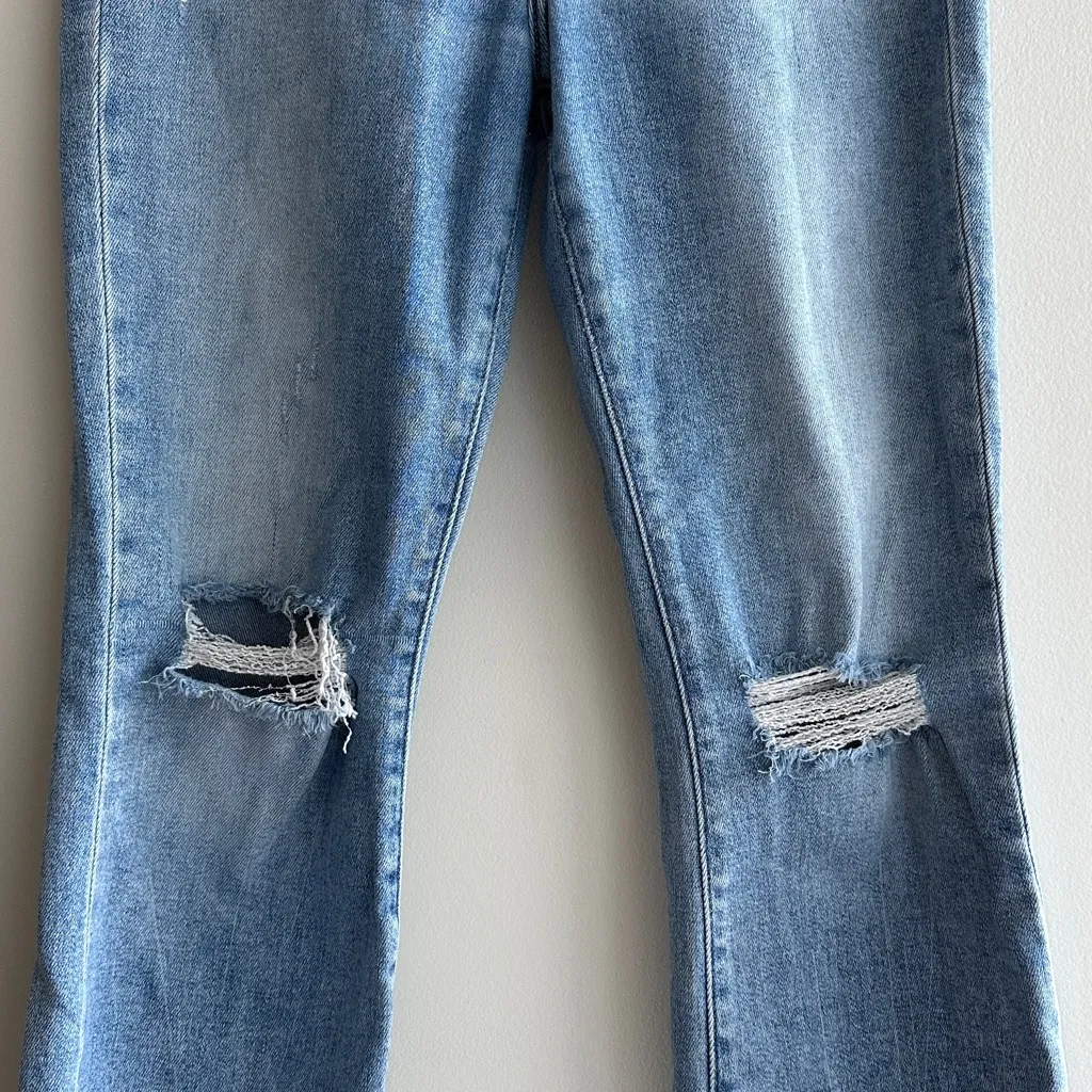 HIDDEN Light Wash Raw Hem Flare Jeans, Size 29 Blue - Image 3