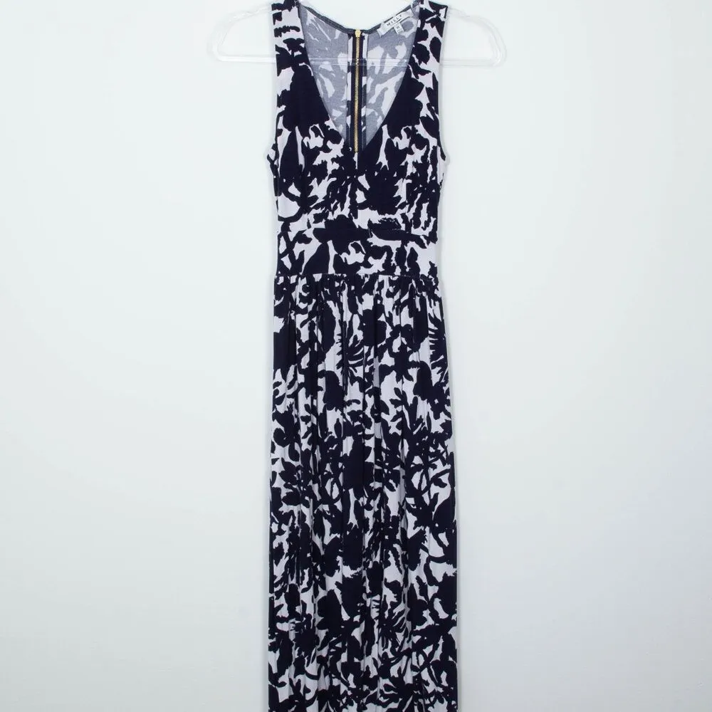 Milly‎ For Design Nation Blue and White Floral Sleeveless Maxi Dress Womens XS - Image 2