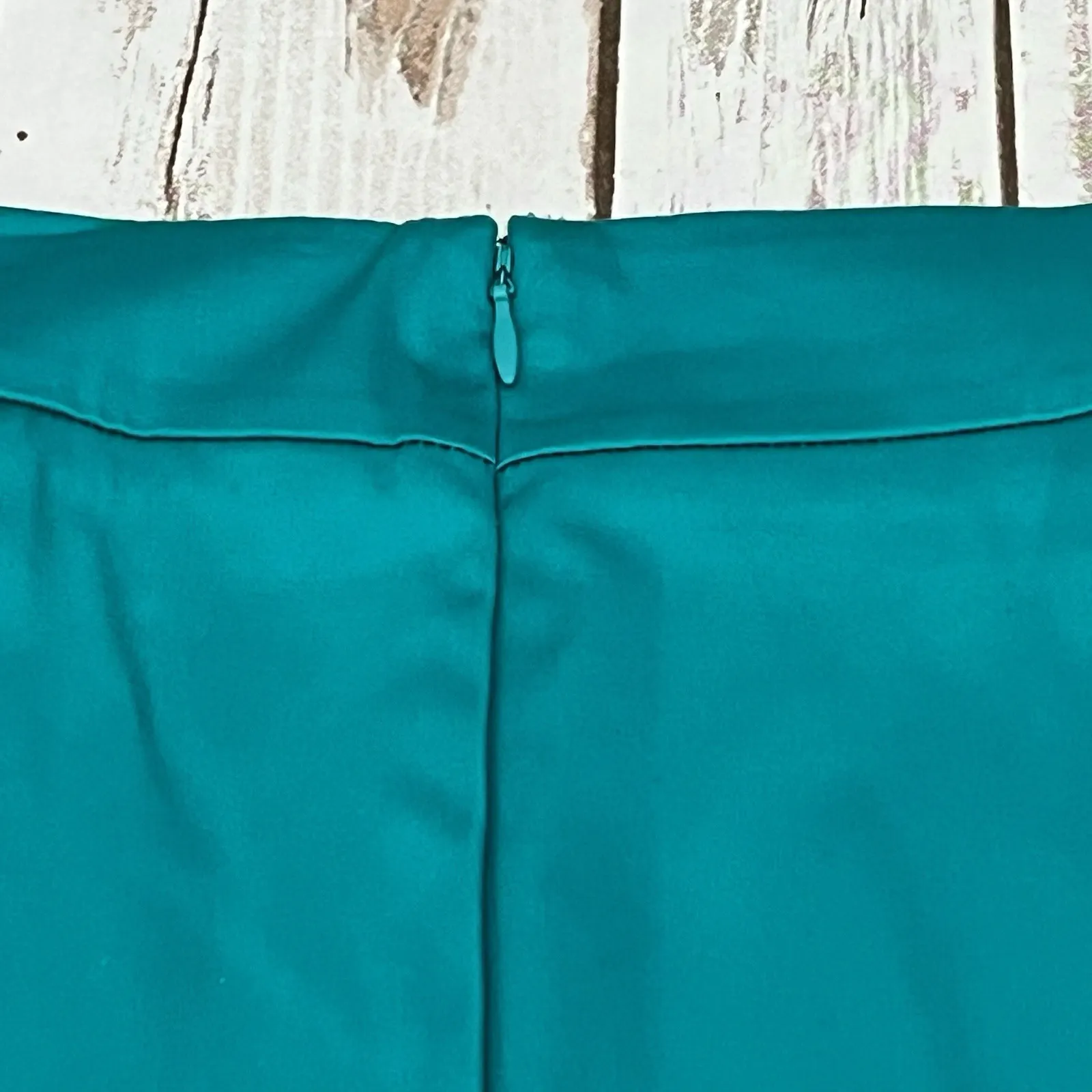 Worthington Pencil Skirt Women 10 M Teal Blue Straight Preppy Cotton Work Career - Image 5