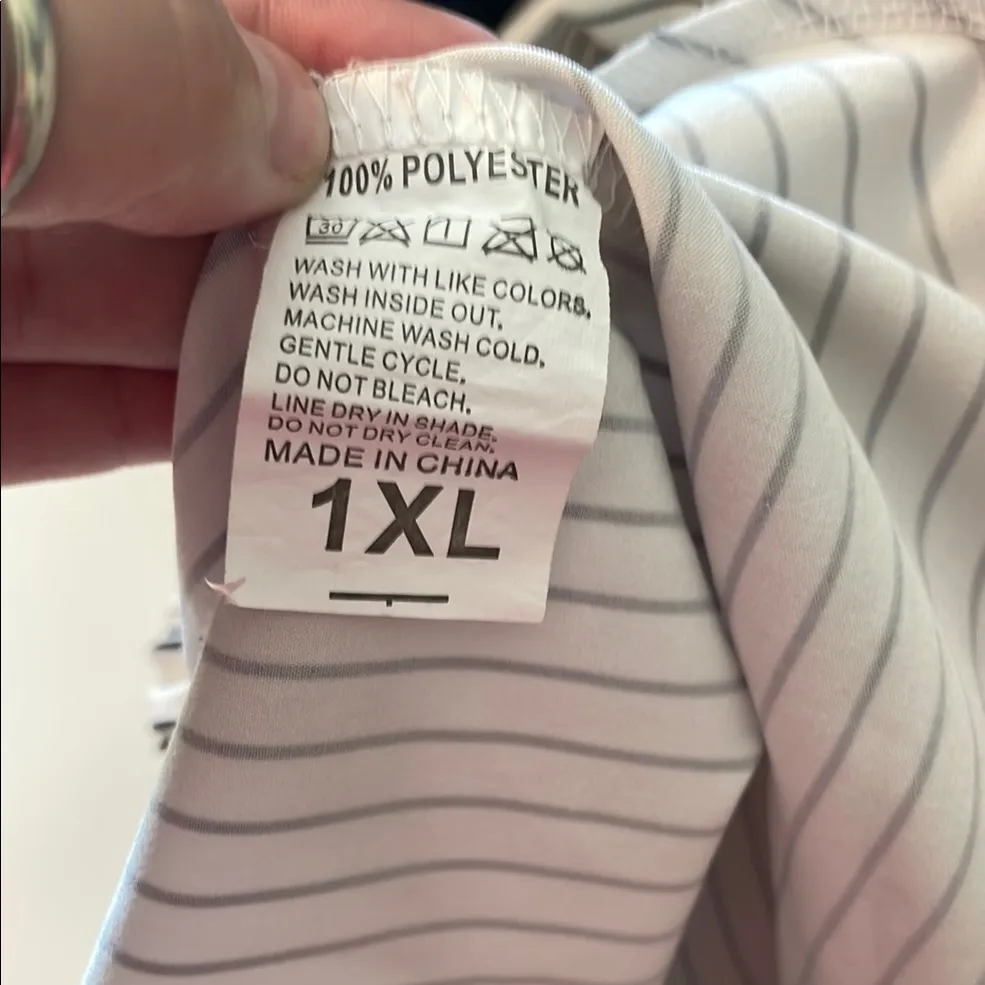 Striped Black and White Men's Pants Size XL - Image 5