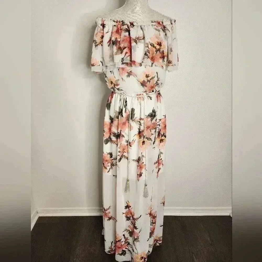 White House Black Market Off-the-Shoulder Floral Maxi Dress size S - Image 15