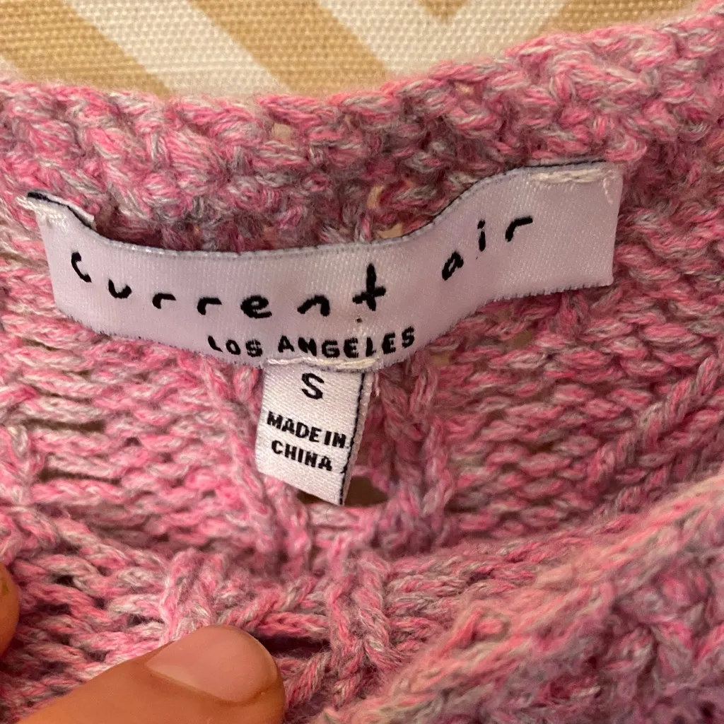Current Air Textured Knit Sweater in Dusty Pink - Image 3