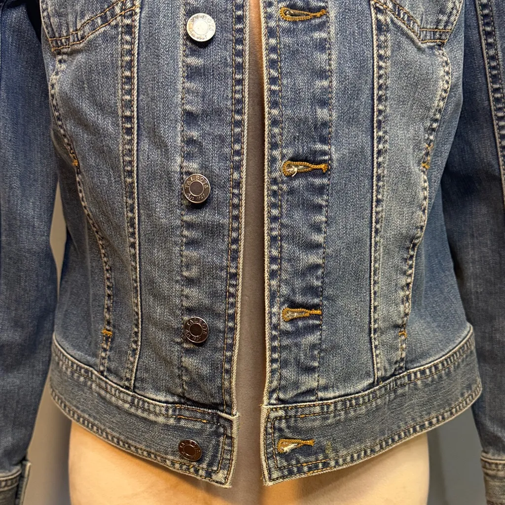 Talbots Stylish Indigo Denim Jacket for Women Size P Blue - Image 4
