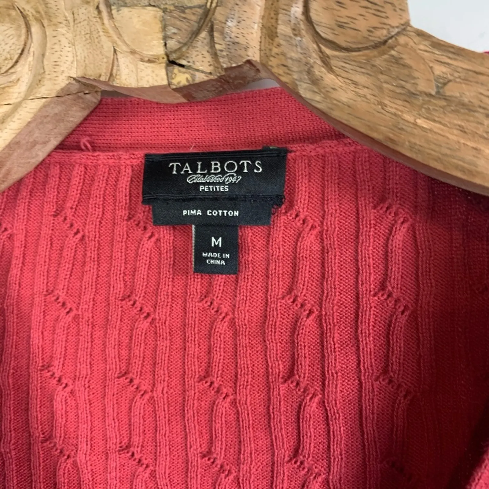Talbots Pink Fitted Cardigan Sweater Medium - Image 7