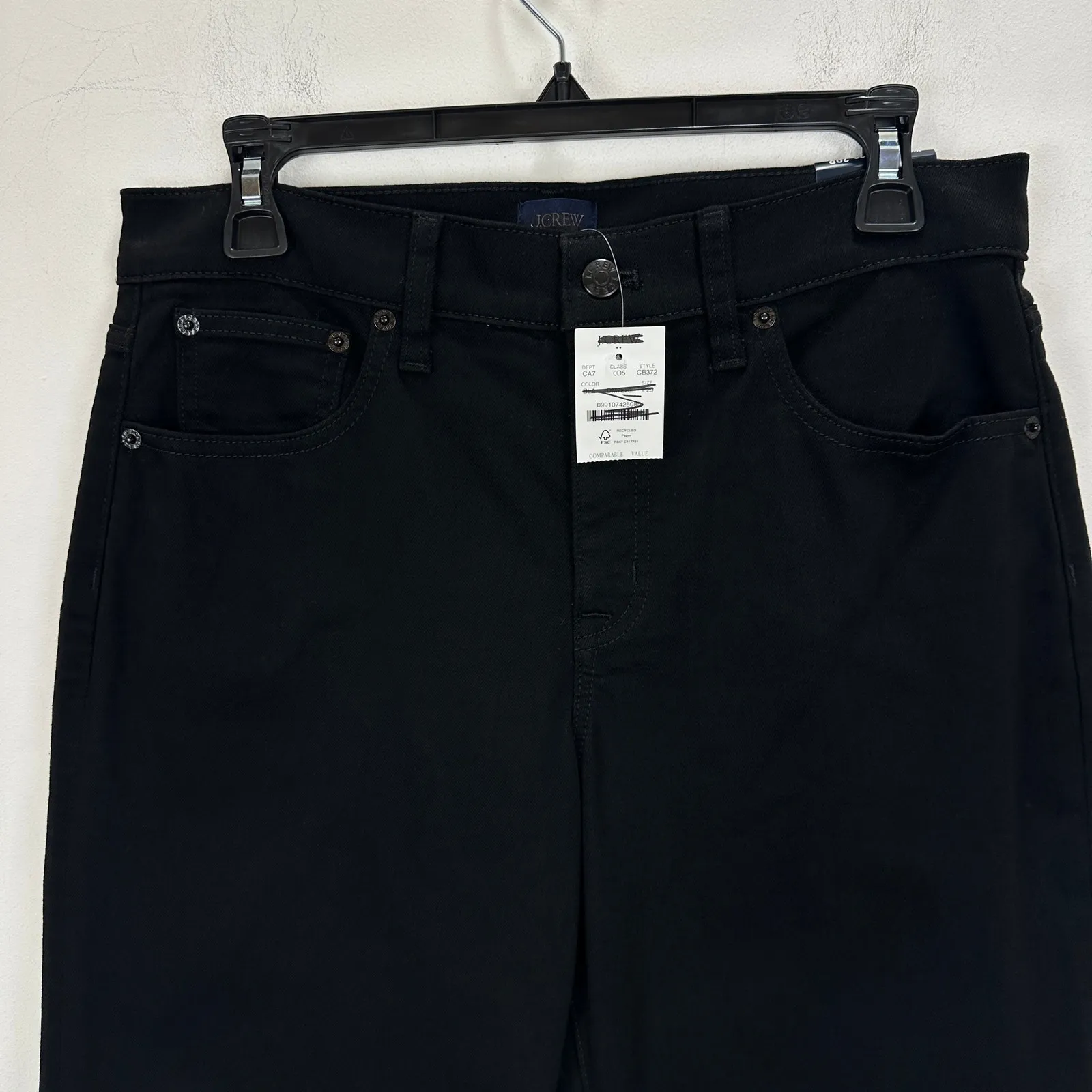 J.Crew Petite Cropped Wide Leg Black Jean All Day Stretch High Rise US 29P NWT - Image 8