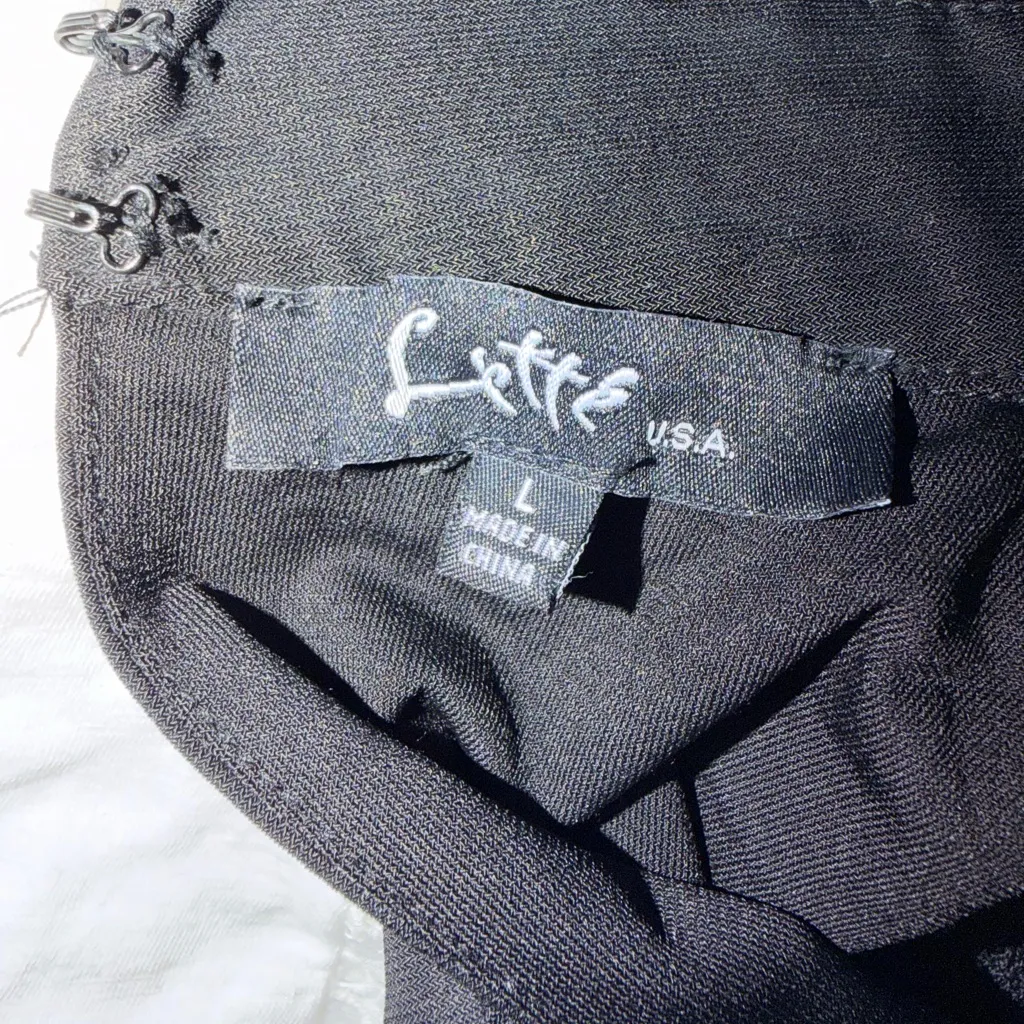 Chic Asymmetrical Black Dress Size L - Image 6