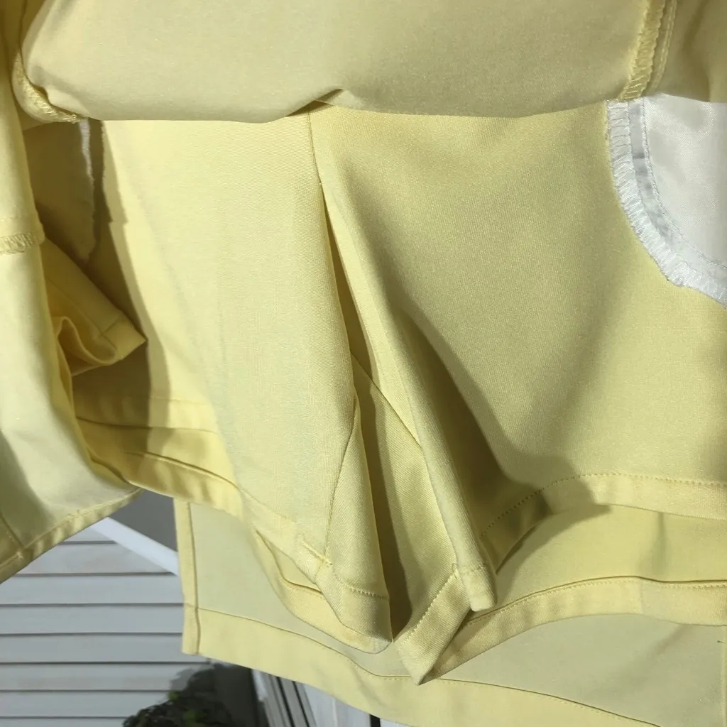 Vintage Ashworth Y2K Micro Mini Skort Built-In Shorts Banana Yellow Women’s sz 4 - Image 6