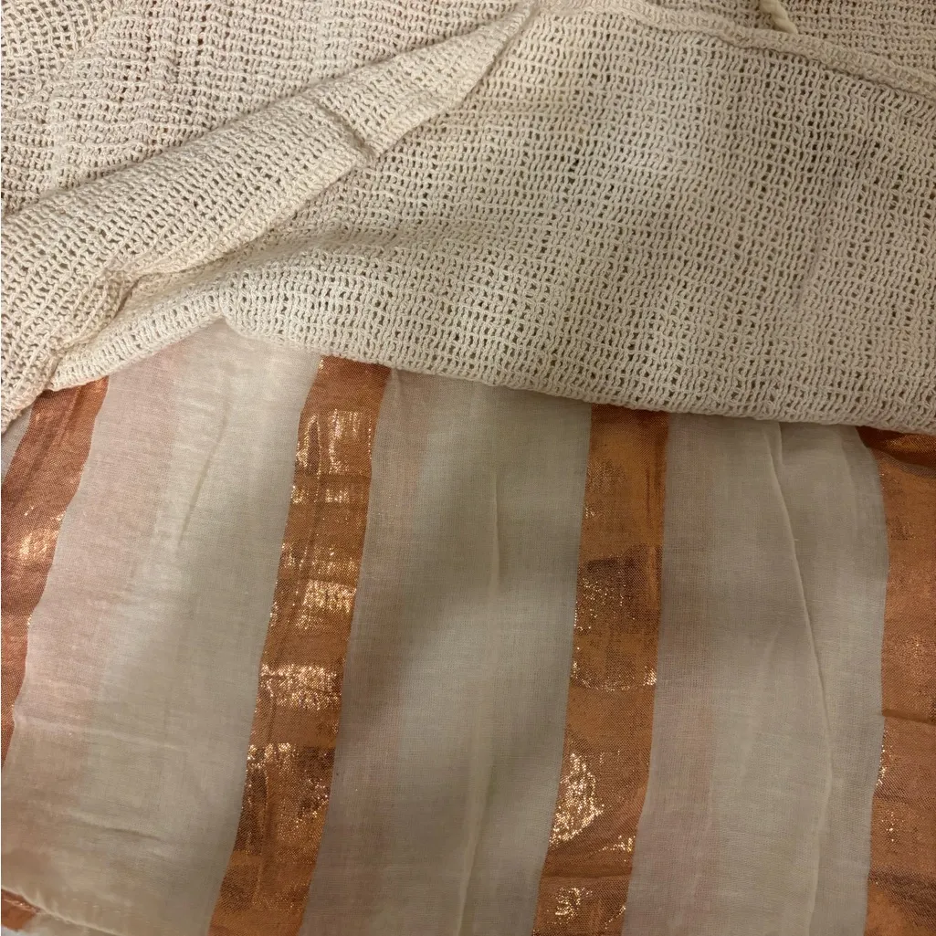 Zara Cream Textured Blouse with Rope Accents - Image 4