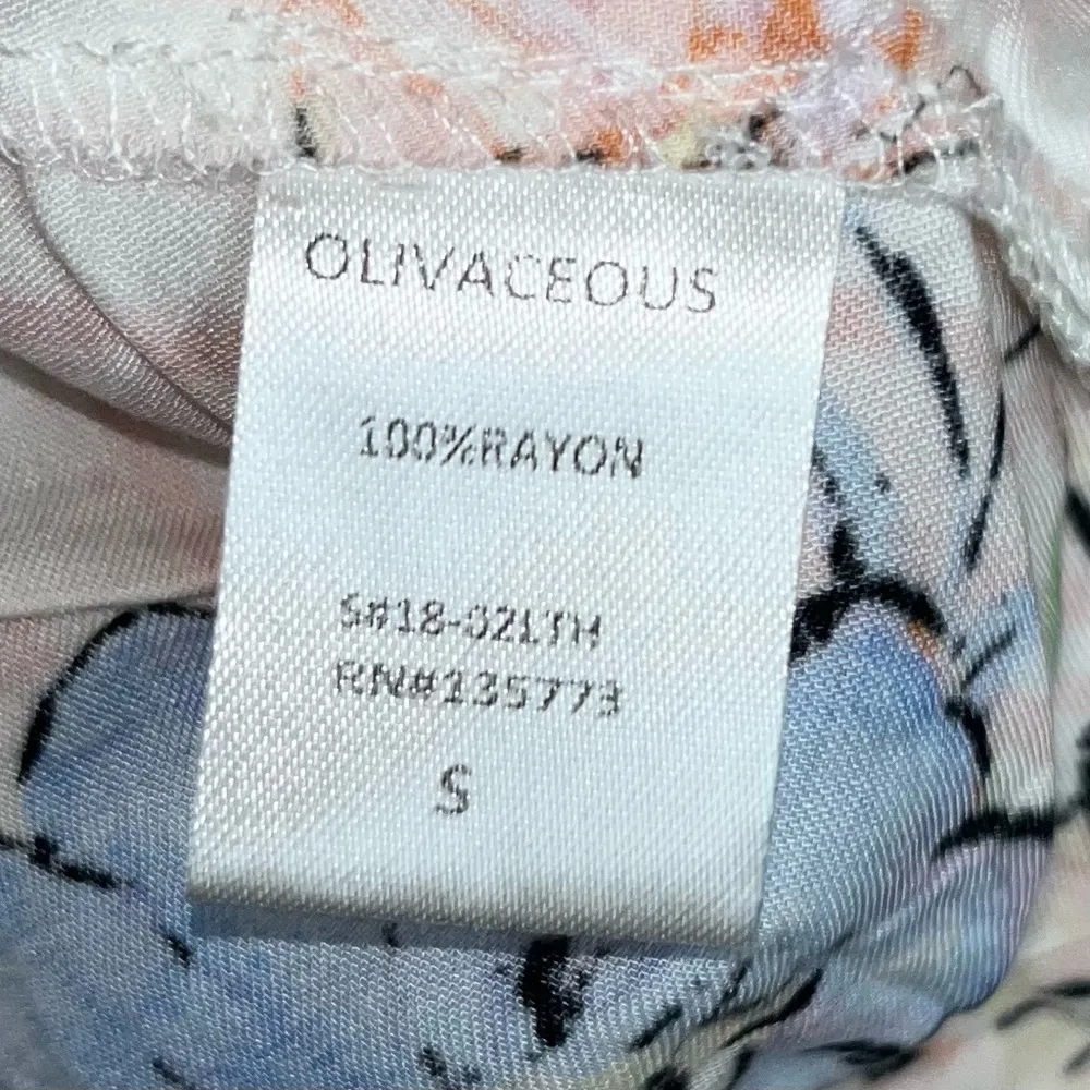 OLIVACEOUS Pink Striped Floral Wrap Tie V Neck Blouse Top Small NWT - Image 14