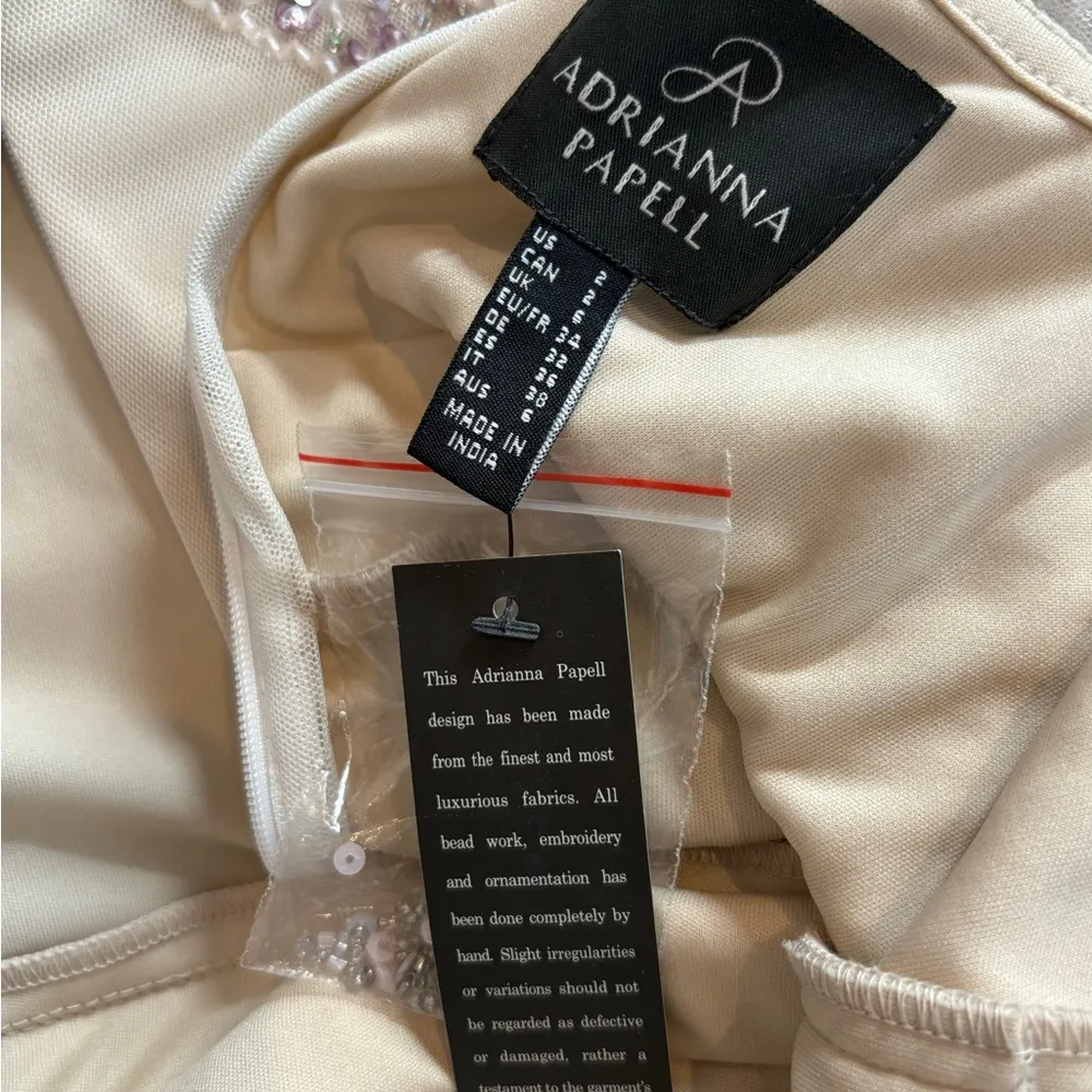 adrianna papell Embellished Mesh Sequin Cocktail wedding Formal Gown dress 2 NWT - Image 2