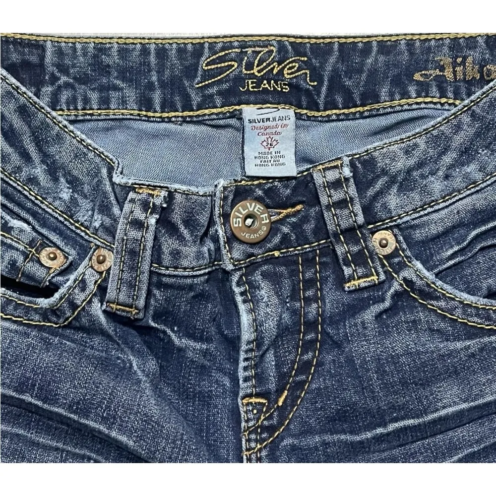 Silver Jeans Aiko Mid Boot Women 26X38 Blue Denim Western Distressed Cowgirl - Image 3