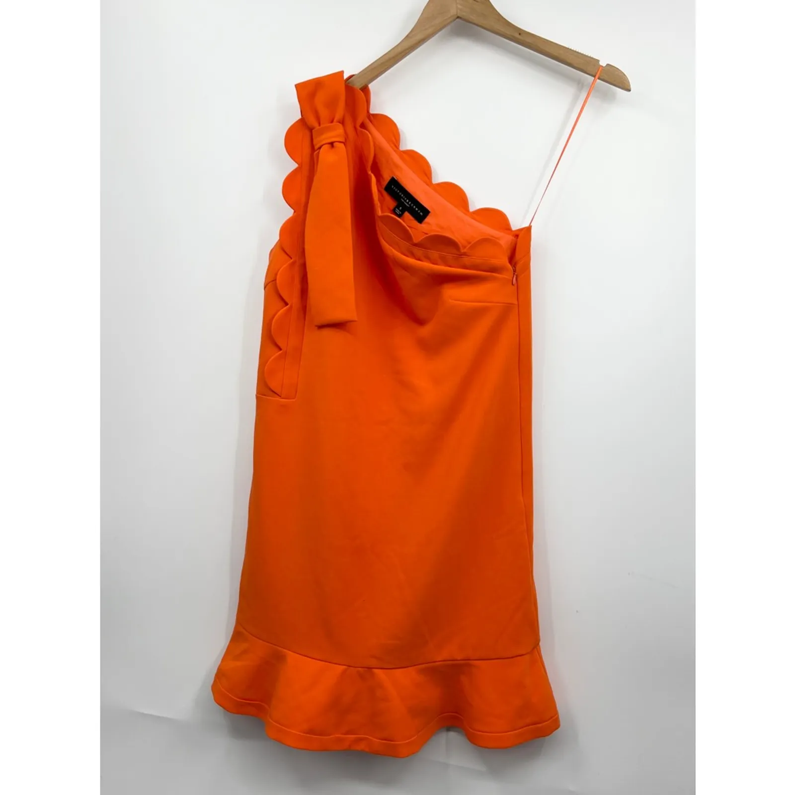 Victoria Beckham Sheath Orange Stretch One Shoulder Zip Lined Dress New‎ - Image 2