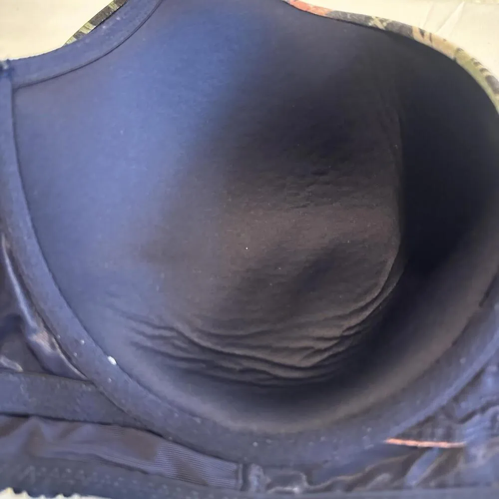 Cacique 42DDD Tropical Flower Lightly Lined T-shirt Bra Underwire Blue & Green - Image 9