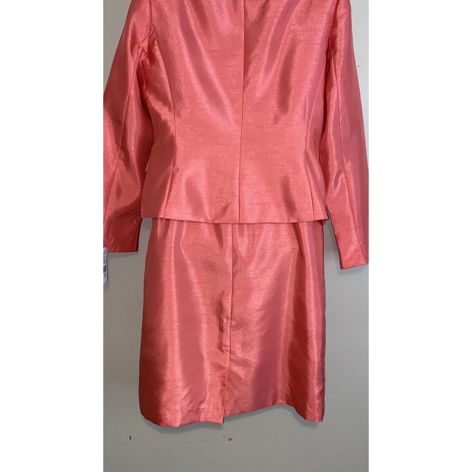 John Mayer Collection Women's Sz 10 2pc Coral Blazer & Dress Suit Outfit - Image 15