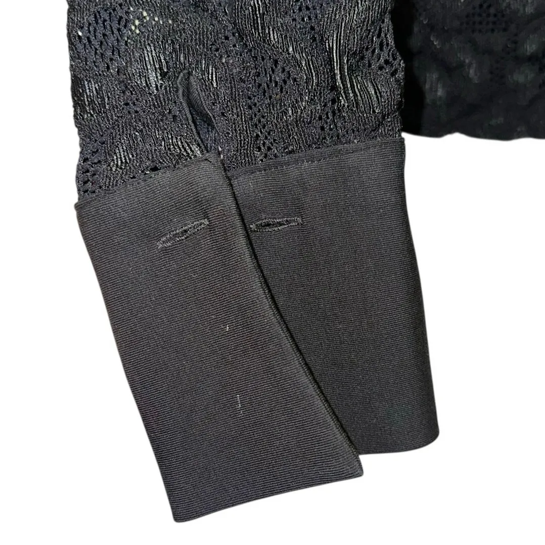 Anne Fontaine Salinger Shirt Black Floral Lace Button - Image 4